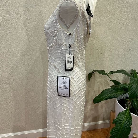 NWT - Adrianna Papell  - Beaded Short Sheath Dress -  Color Ivory - Size 8 - Picture 10 of 13